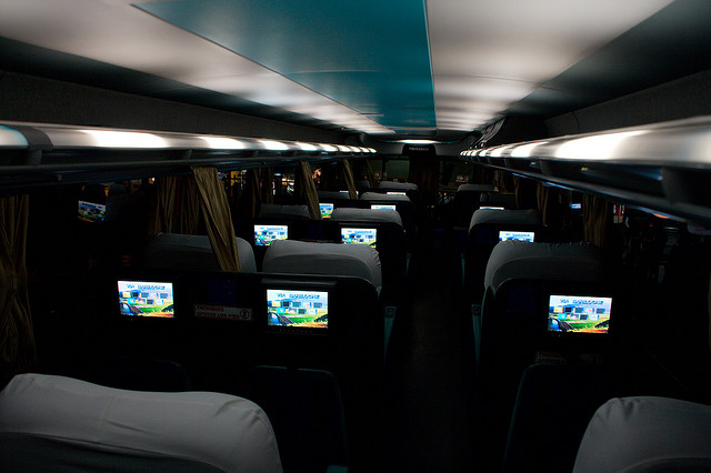 Inside a bus in Peru
